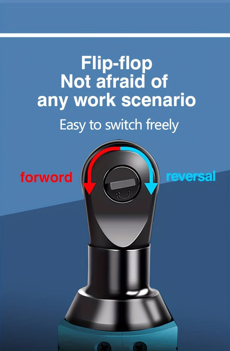 1 Set JAVN 12V Cordless Electric Wrench, 45NM 3/8'' Ratchet Wrench, Removal Screw Nut Car Repair Tools, Right Angle Wrench, Power Tool