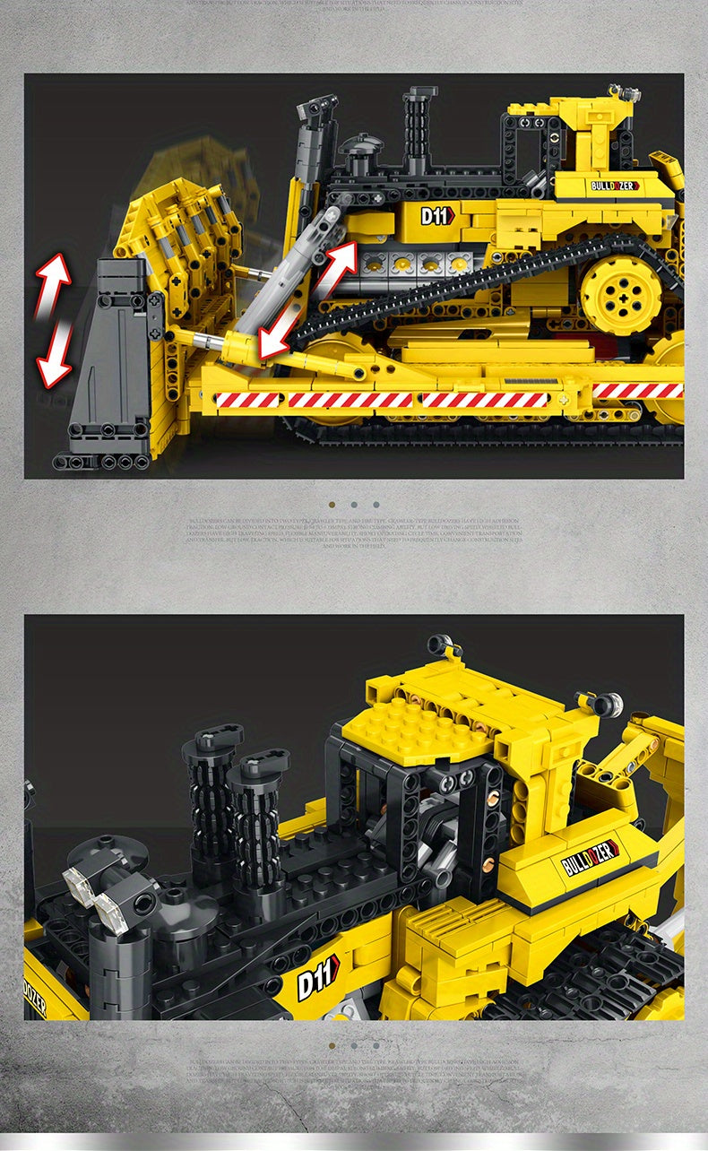 Reobrix 1988pcs Busy Construction Vehicle Blocks, Engineering Vehicle Building Block Assembly Model DIY Puzzle Assembling Building Blocks, Cool And Fun Vehicle Building Block Model Toys