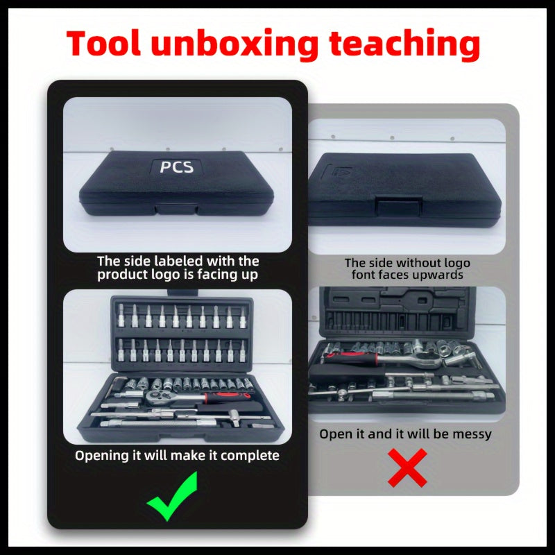 131/46PCS High Quality Toolbox, New High Quality Precision Maintenance Kit, Suitable For Automobile Maintenance, Home Furniture Maintenance, Daily Life Maintenance And Other Environment Maintenance Work.