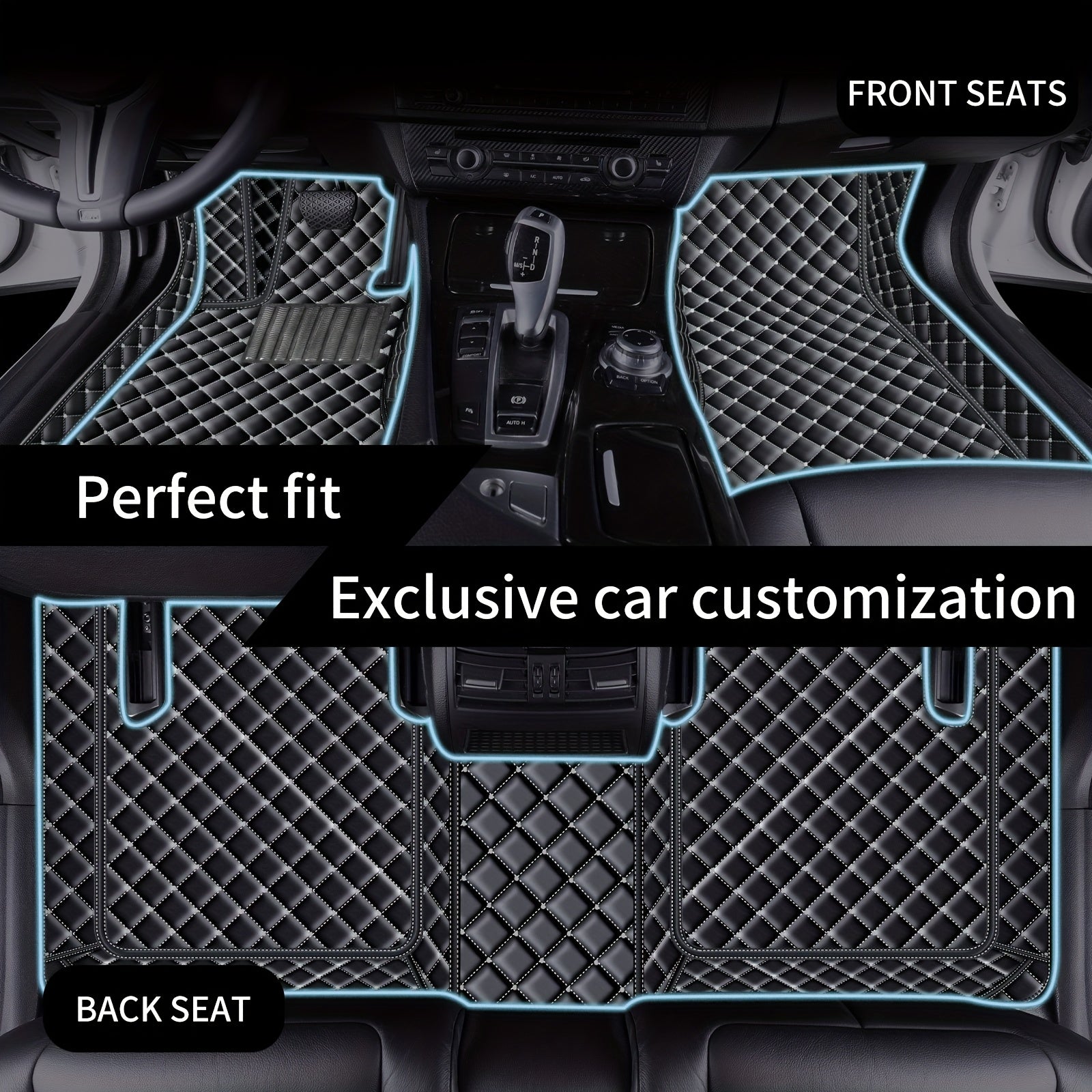 for Kia EV6 2023 PUPU LeatherPU Leathr Dual-Layer Left Hand Drive Car Floor Mats, Embroidered Lower Layer with Removable Wash Soft Upper Coverage Full Set of Three Mat Sets Fits Tightly to Vehicle Model Detachably Layered for