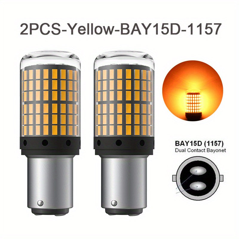 2PCS 1156 P21W BA15S PY21W BAU15S LED 1157 BAY15D Led Car Turn Signal Light Auto Brake Tail Reserve Lamps 3014 Chips 144SMD Canbus LED Bulbs White Red