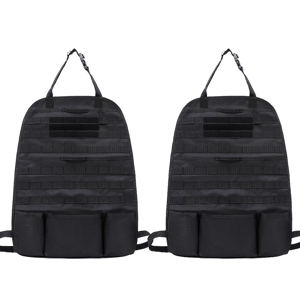 Car Seat Back Organizer - Upgraded Tactical Molle Vehicle Panel Universal Fit Car Seat Cover Protector with Multiple Pockets for Truck SUV MPV Saloon Van