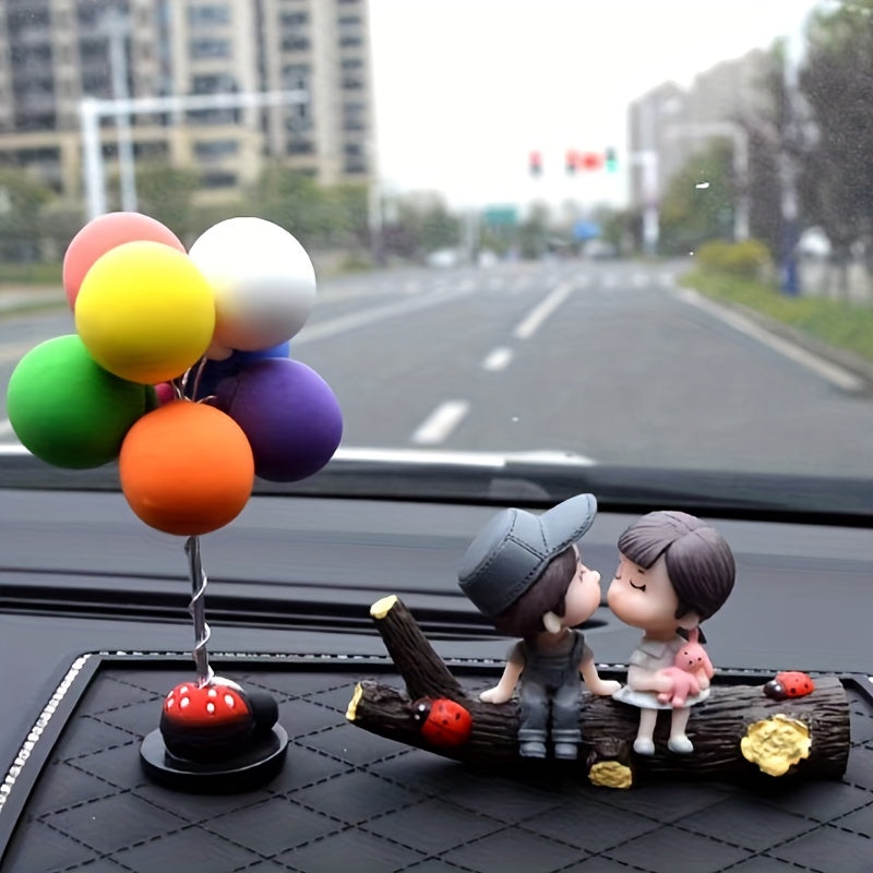 Cartoon Tree Fork Lovers Car Interior Decoration Confession Balloon for Car Lovers