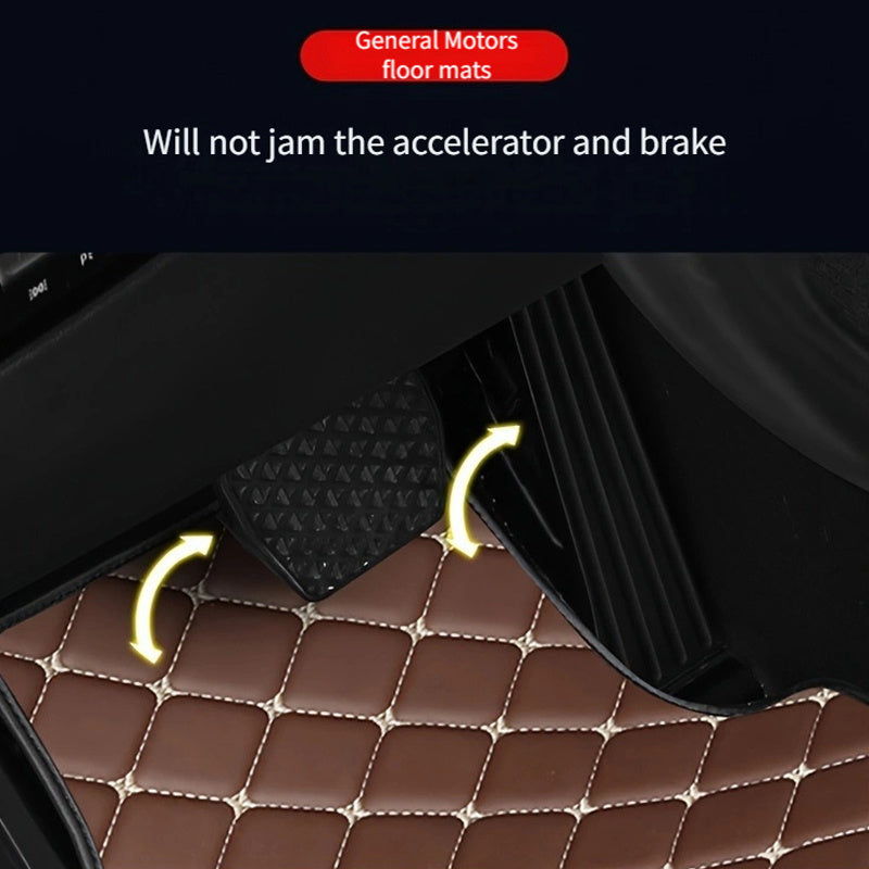 Universal Fit 4-Piece Car Floor Mats Set - Durable PVC Leather Embroidered Vehicle Foot Pads, Waterproof and Wear-Resistant Auto Floor Liners
