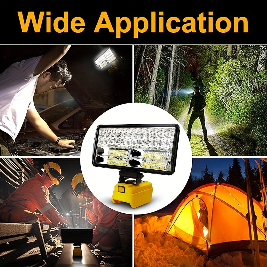 LED Work Light For DeWALT 20V MAX Battery, 90W 5400LM/60W 4500LM/48W 3800LM LED Flood Light For Outdoor, Camping, Car Repairing, Emergency And Job Site Lighting