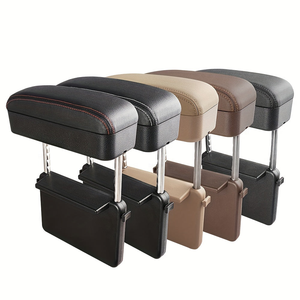 [Adjustable | Car Armrest] ABS Material Adjustable Height Car Armrest Cushion | Vehicle Console Organizer with Storage Box | Compatible with Various Models, Automotive Interior Accessories, Center & Floor Consoles, Elbow Rest