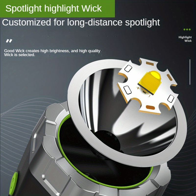 1pc High-Intensity LED Flashlight with Rechargeable 4000mAh Battery, Design, Magnetic Base & COB Side Lamp – Perfect for Camping, Fishing, Hunting, Car Repairs & Emergencies, Camping Essentials | Robust Flashlight Design |