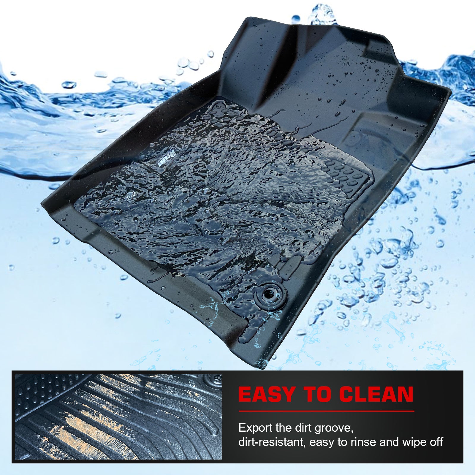 3D TPE Floor Mats, For Honda For HR-V 2016-2022, All Weather Waterproof Anti-Slip Floor Liners, Front & 2nd Row Full Set Car Interior Accessories, Black