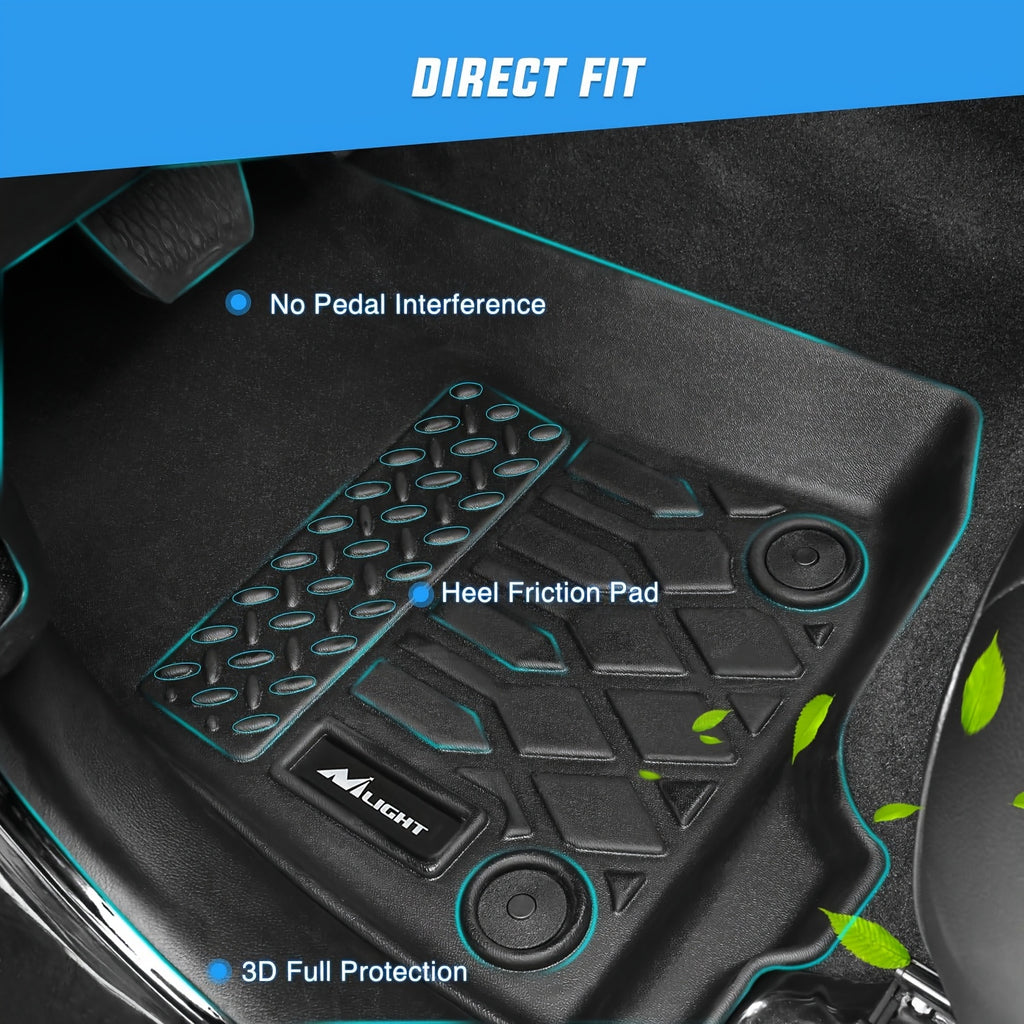 [TPE Floor Mats] Heavy Duty TPE Floor Liners | Non-Slip Textured Surface, All-Weather Protection, Easy to Clean Car Floor Mats for DODGE Charger RWD 2011-2023 & 300 RWD 2011-2023