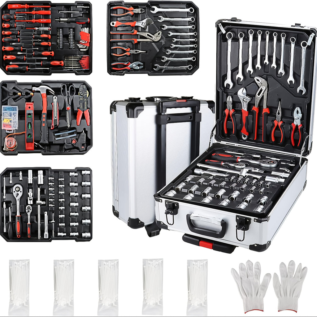 131/46PCS High Quality Toolbox, New High Quality Precision Maintenance Kit, Suitable For Automobile Maintenance, Home Furniture Maintenance, Daily Life Maintenance And Other Environment Maintenance Work.