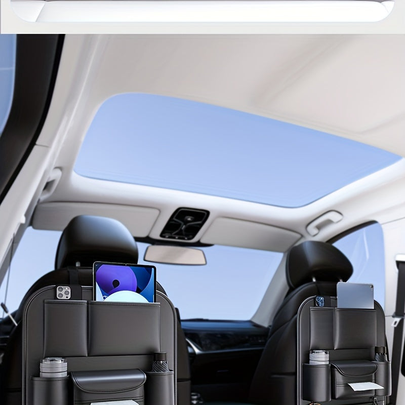 1 Piece PU Leather Universal Car Seat Back Storage Bag - Large Capacity Multifunctional Pocket with Rear Storage for Organizing Essentials