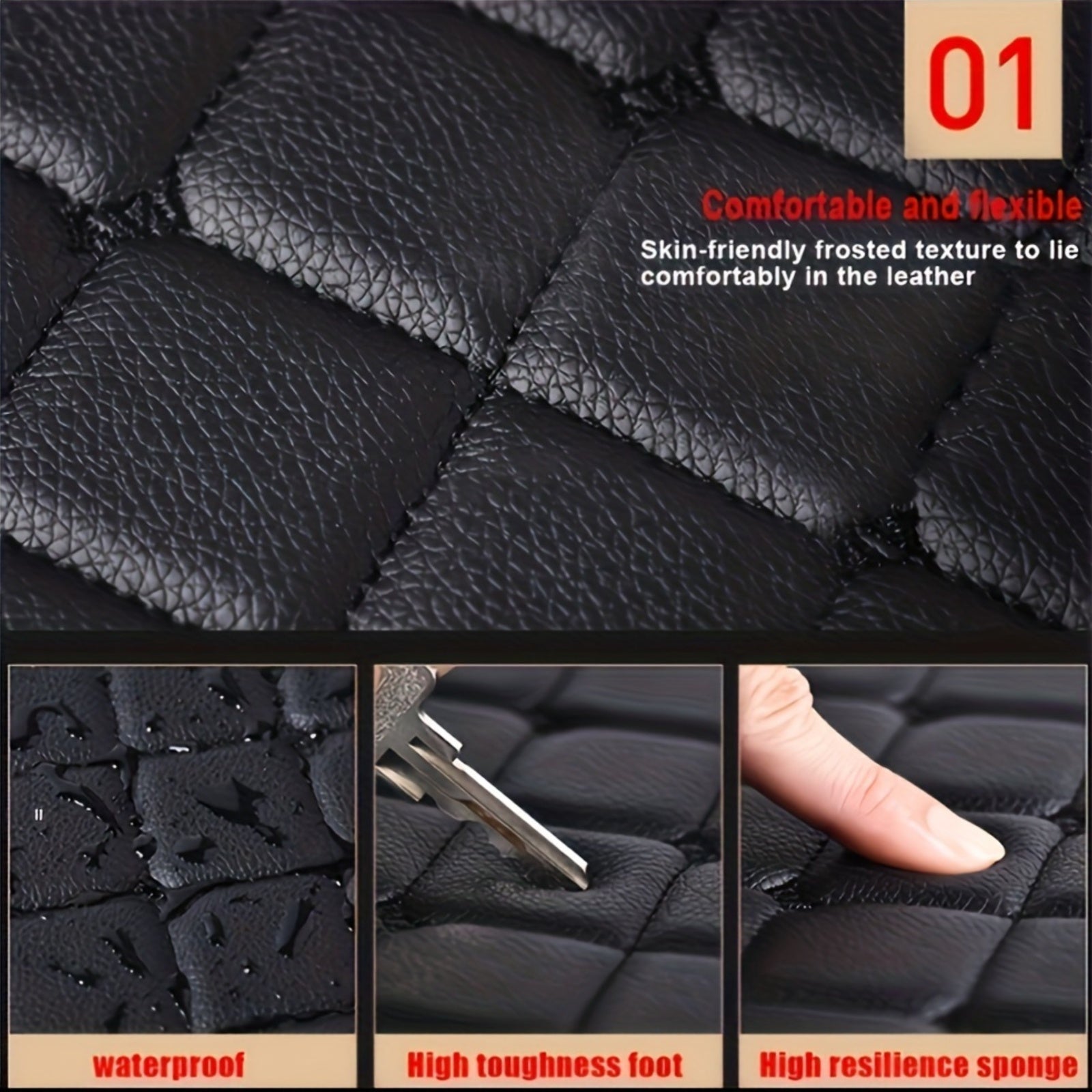 5pcs Luxury  Floor Mats, All-Season, All-Weather Protection, Easy to Clean, Non-Slip, for Vehicle Interior Care, Fits Sedans, Trucks, SUVs