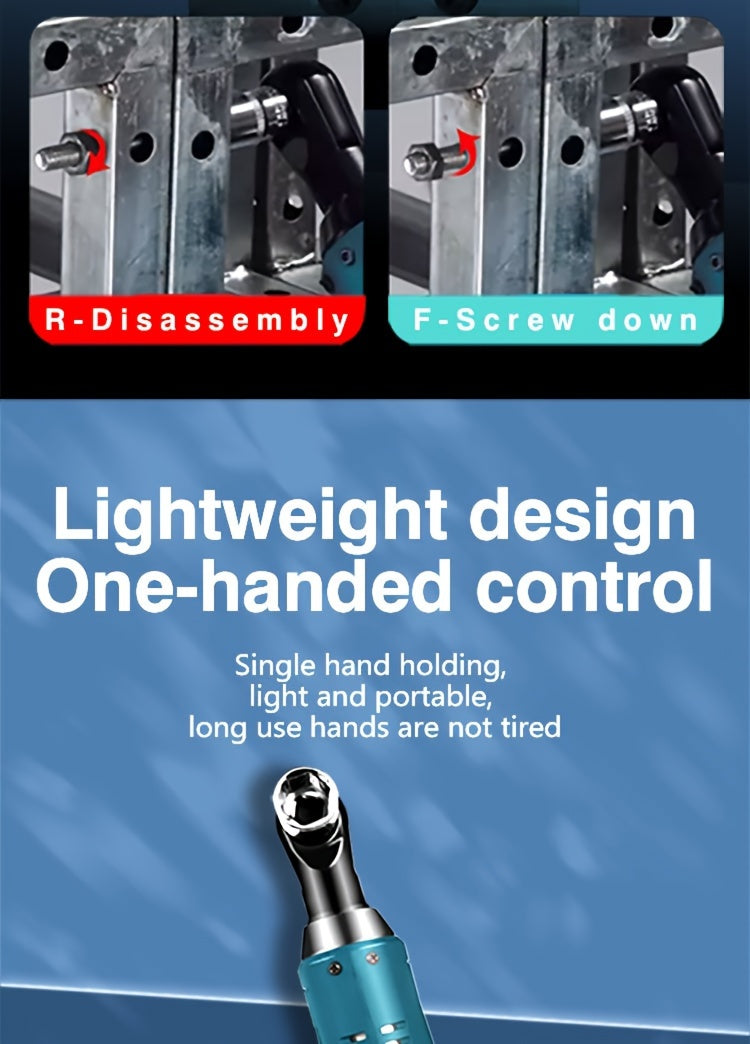 1 Set JAVN 12V Cordless Electric Wrench, 45NM 3/8'' Ratchet Wrench, Removal Screw Nut Car Repair Tools, Right Angle Wrench, Power Tool