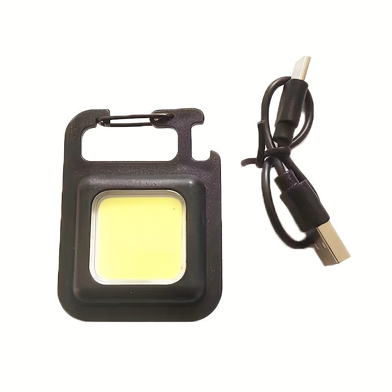 Ultra-Bright Mini LED Flashlight - Rechargeable, Compact Keychain Design - Multifunctional Work Light for Outdoor Adventures, Camping Excursions, and Car Emergencies