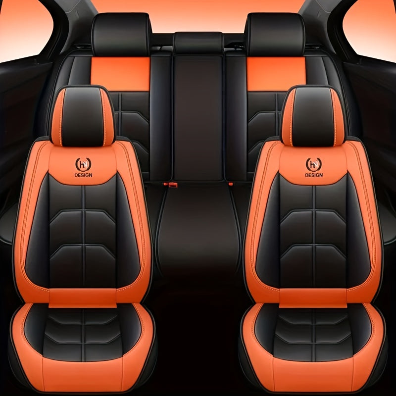 5-Seat SUV Waterproof Car Seat Cover Set - Premium PU Leather Universal Fit, Full Set Car Seat Cushion, Compatible with Five Models, Easy to Clean and Durable