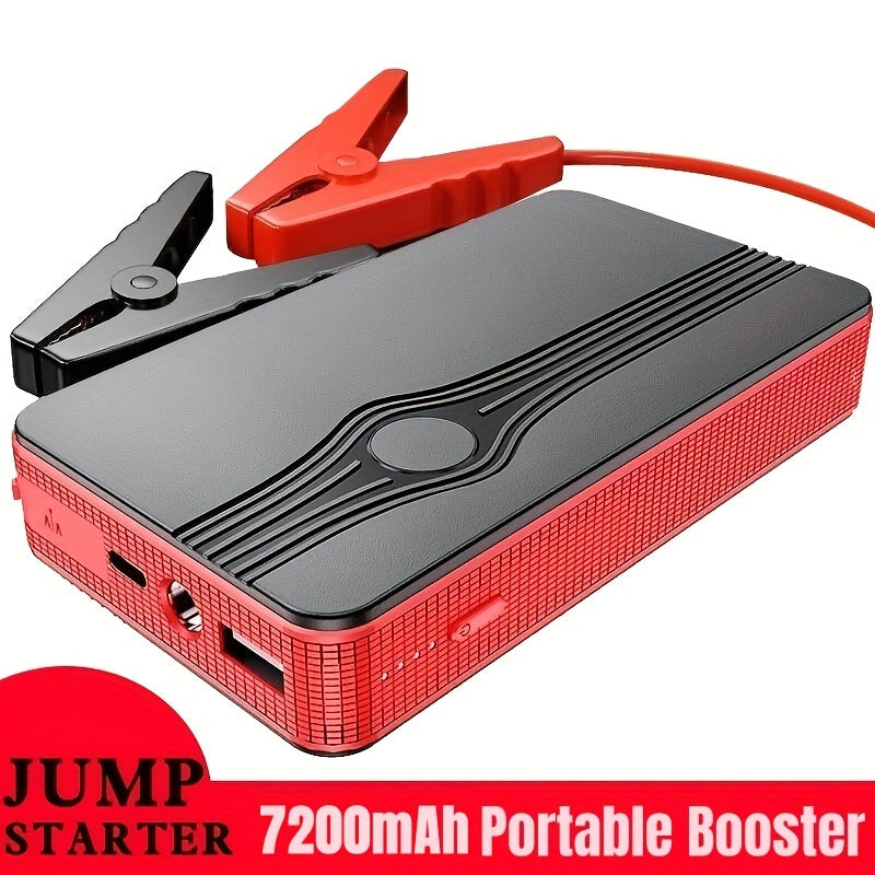 Car Jump Starter Battery Power Bank For 7200mAh Portable Emergency Booster, Vehicle Emergency Starting Power Emergency Power Starter, 1pc