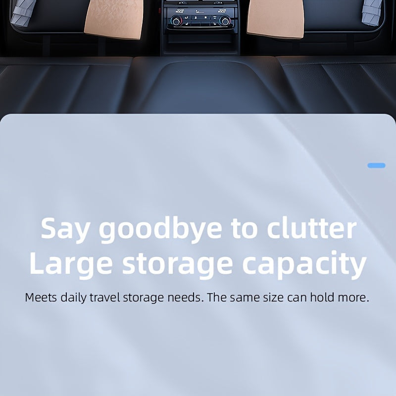 1 Piece Of PU Leather New Car Backrest Storage Bag, Car Seat Backrest Storage Hanging Bag, Rear Shelf Storage Mesh Bag, Universal