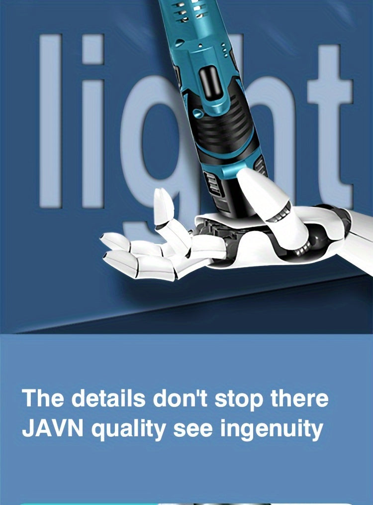 1 Set JAVN 12V Cordless Electric Wrench, 45NM 3/8'' Ratchet Wrench, Removal Screw Nut Car Repair Tools, Right Angle Wrench, Power Tool