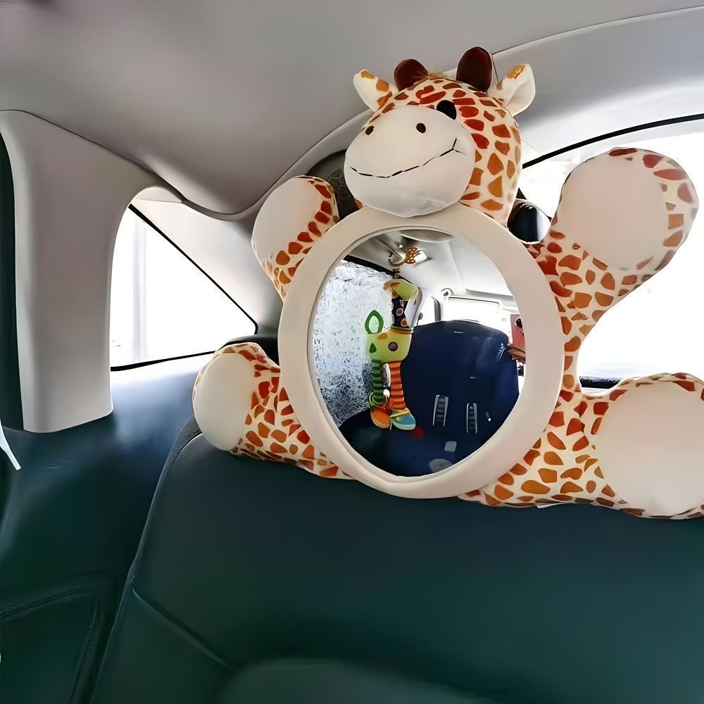 Creative Youngsters Large Multicolor Polyester Reverse Viewing Mirror - Enhance Safety, Interior Car Decoration, and Rear View Convenience - Doll Rearview Basket Mirror with Hanging Accessories