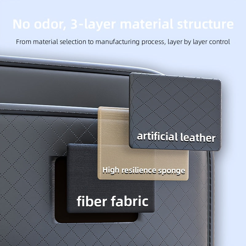 1 Piece Of PU Leather New Car Backrest Storage Bag, Car Seat Backrest Storage Hanging Bag, Rear Shelf Storage Mesh Bag, Universal