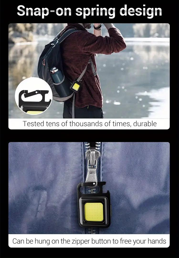 Ultra-Bright Mini LED Flashlight - Rechargeable, Compact Keychain Design - Multifunctional Work Light for Outdoor Adventures, Camping Excursions, and Car Emergencies
