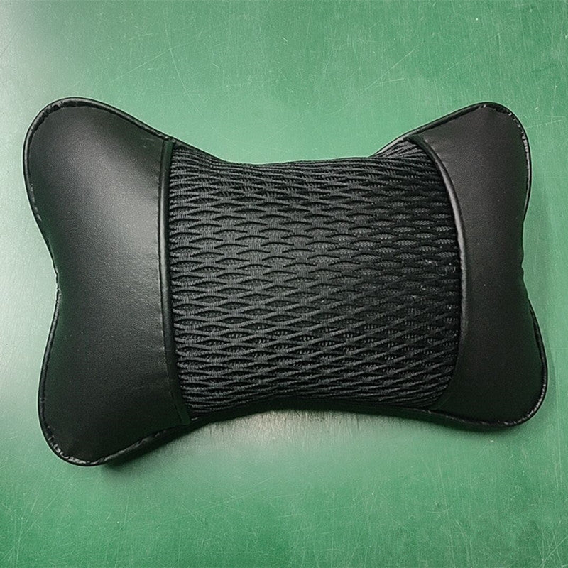 Universal Car Headrest PU Leather Mesh Breathable Neck Pillow Soft Comfortable Seat Rest Cushion Auto Accessories Decorations