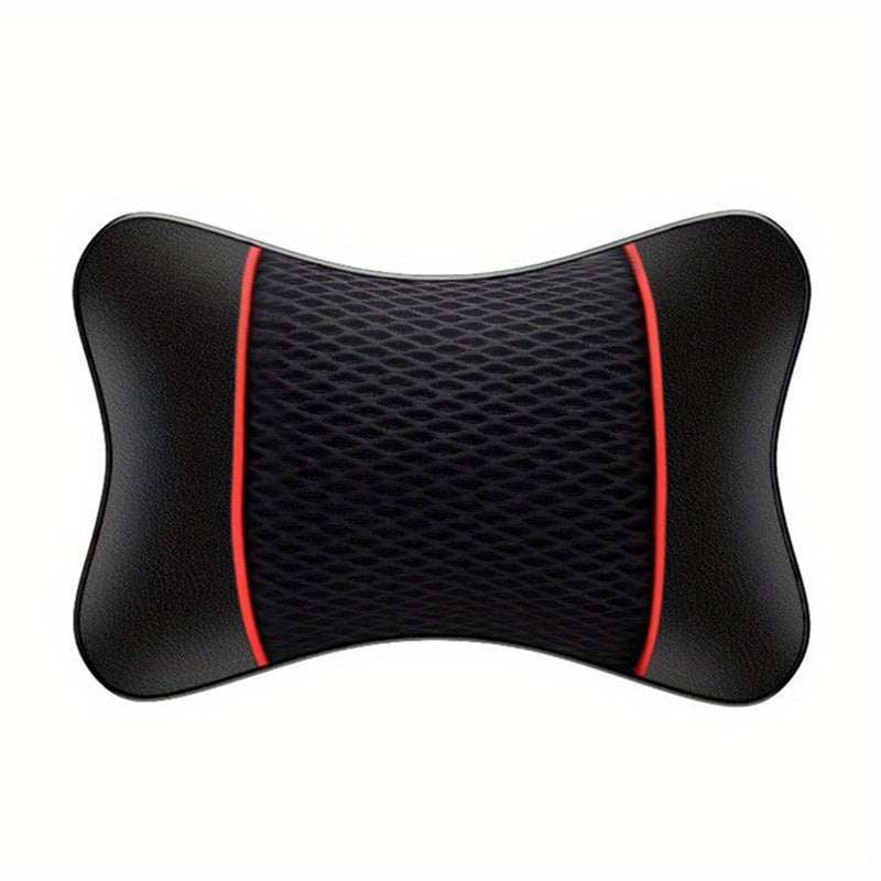 Universal Car Headrest PU Leather Mesh Breathable Neck Pillow Soft Comfortable Seat Rest Cushion Auto Accessories Decorations