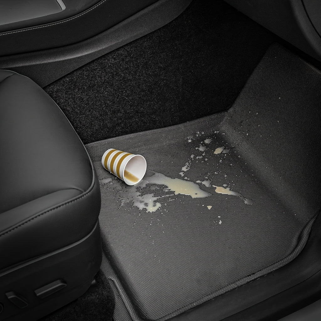 Floor Mats for Tesla Model 3 Highland 2024, All Weather TPR XPE Floor Mats Full Set 1st and 2nd Row, Cargo Liner