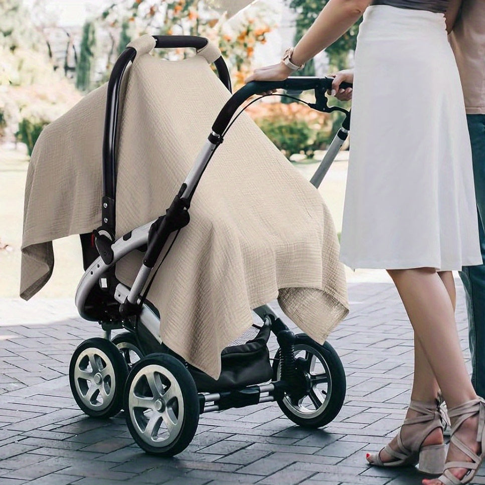 Muslin Car Seat Cover, Carseat Stroller Cover, Breathable & Lightweight Stroller Cover