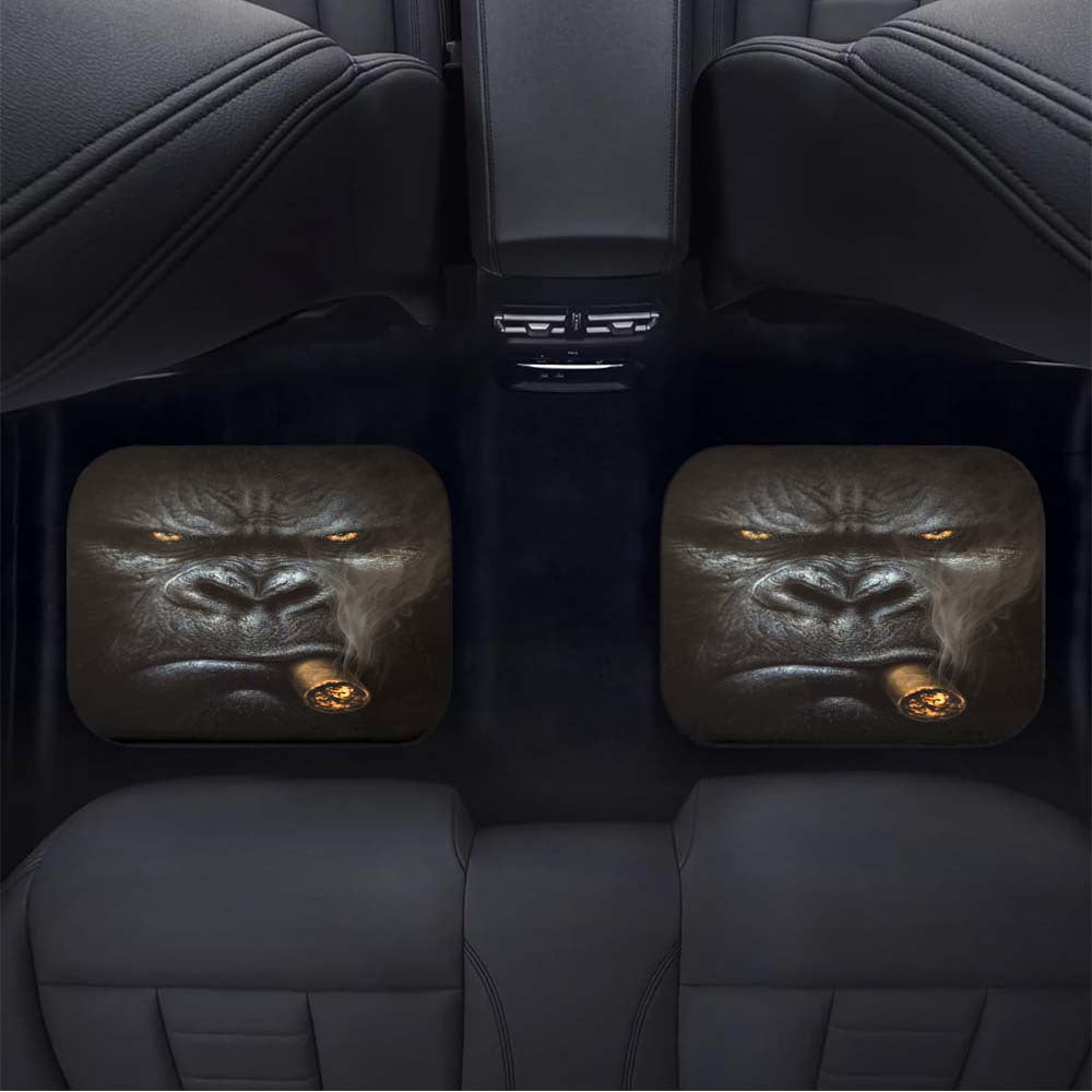1/4pcs Car Floor Mats, Gorilla Print Car Floor Mats, Front And Rear Seat Floor Mats, Car Decoration Accessories