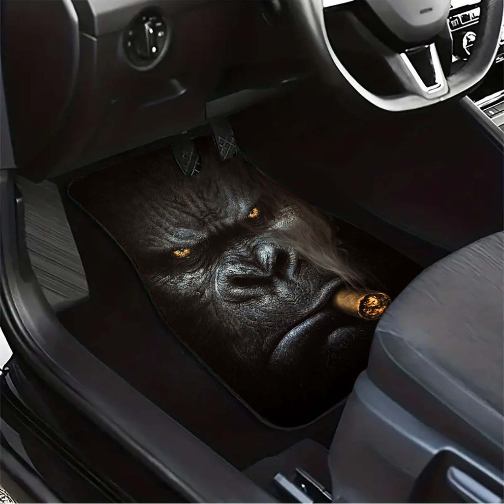 1/4pcs Car Floor Mats, Gorilla Print Car Floor Mats, Front And Rear Seat Floor Mats, Car Decoration Accessories