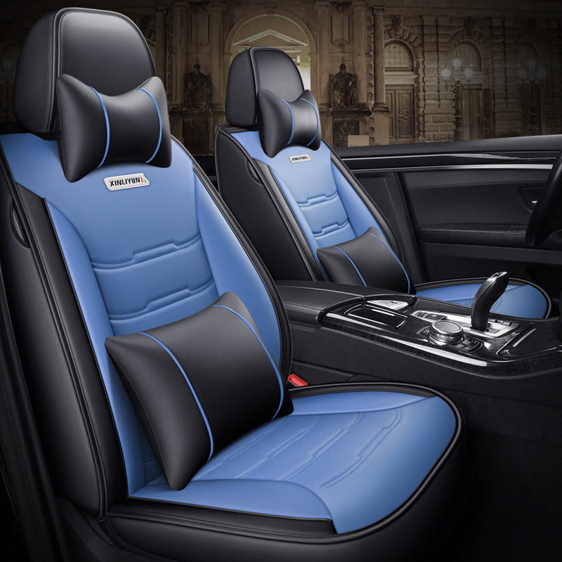 2024 Premium Full PU Leather Universal Car Seat Cover - All-Season Protection, Waterproof Apron Cover, Modified Interior Seat Cushion with Enhanced Comfort and Durability - Easy to Install and Clean