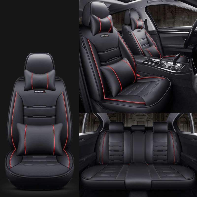 2024 Premium Full PU Leather Universal Car Seat Cover - All-Season Protection, Waterproof Apron Cover, Modified Interior Seat Cushion with Enhanced Comfort and Durability - Easy to Install and Clean