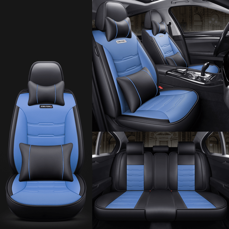 2024 Premium Full PU Leather Universal Car Seat Cover - All-Season Protection, Waterproof Apron Cover, Modified Interior Seat Cushion with Enhanced Comfort and Durability - Easy to Install and Clean