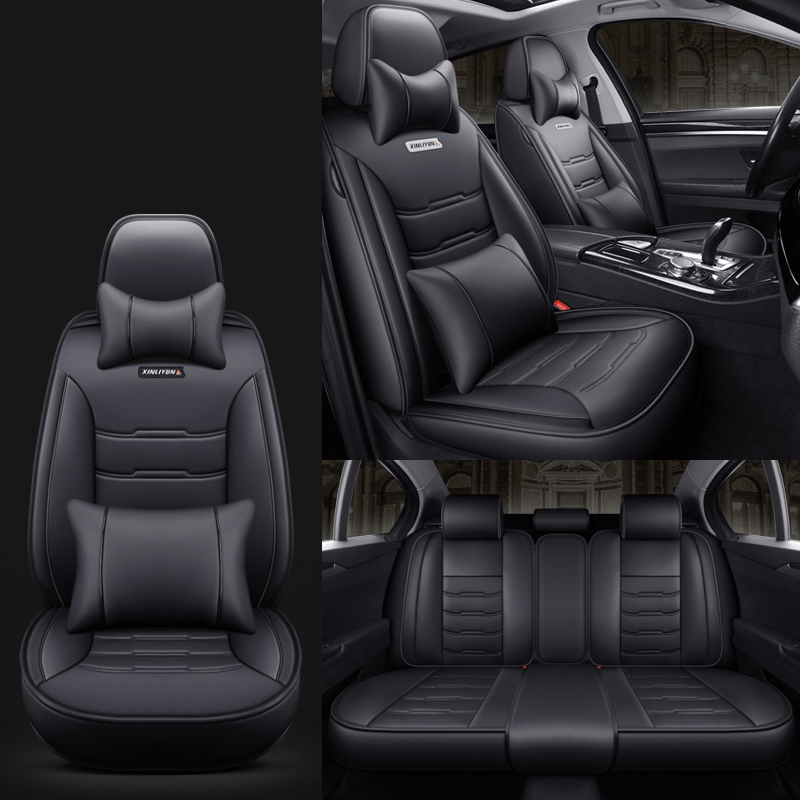 2024 Premium Full PU Leather Universal Car Seat Cover - All-Season Protection, Waterproof Apron Cover, Modified Interior Seat Cushion with Enhanced Comfort and Durability - Easy to Install and Clean