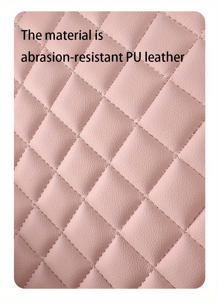 Universal Fit PU Leather Car Seat Covers Set, Cartoon Design, Full Wrap, Non-Washable for Vehicle, All-Season, No Filler - 5 Seats Deluxe Edition