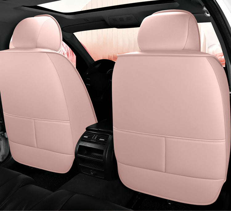 Universal Fit PU Leather Car Seat Covers Set, Cartoon Design, Full Wrap, Non-Washable for Vehicle, All-Season, No Filler - 5 Seats Deluxe Edition