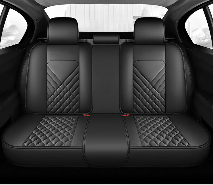 Universal Fit PU Leather Car Seat Covers Set, Cartoon Design, Full Wrap, Non-Washable for Vehicle, All-Season, No Filler - 5 Seats Deluxe Edition