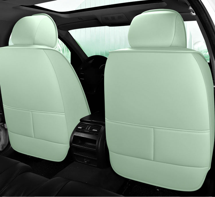 Universal Fit PU Leather Car Seat Covers Set, Cartoon Design, Full Wrap, Non-Washable for Vehicle, All-Season, No Filler - 5 Seats Deluxe Edition