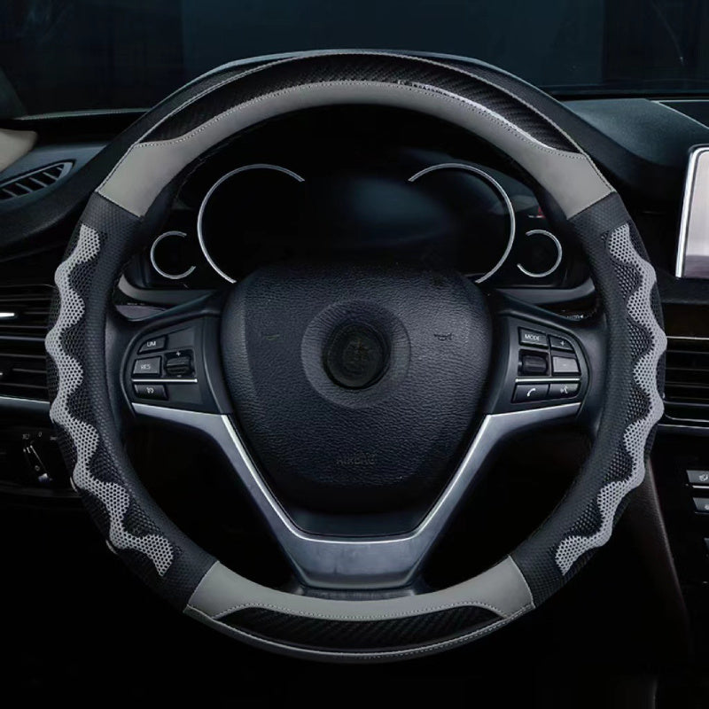 [Universal Anti-slip Steering Wheel Cover] Anti-slip Rubber Honeycomb Steering Wheel Cover, Sweat-Absorbing, Breathable Design, Universal Comfort Grip, Vehicle Accessory