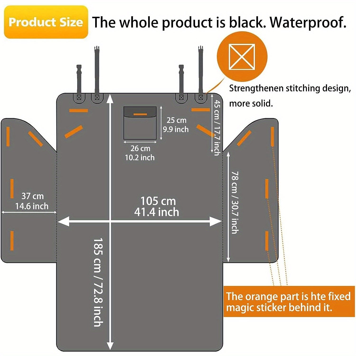 Alfheim Car Boot Liner Protector - Nonslip Waterproof Pet Dog Back Seat Cover - Durable Washable Cargo Cover Mat Travel, Universal for Medium Small Car Truck SUV