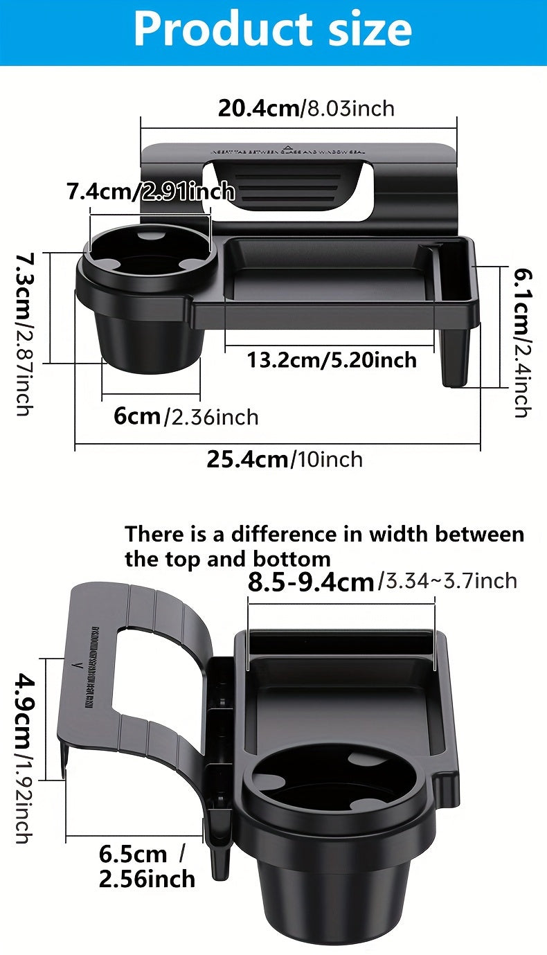Multi-Functional Car Organizer with Cup Holder and Phone Slot – Vehicle Door Side Storage Box for Drinks, Snacks, and Small Items – Plastic Automobile Interior Accessory, No Electricity Needed