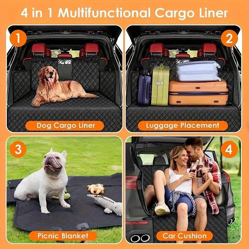 1pc Car Trunk Pet Cover, Travel Dog Car Pad, Waterproof All-inclusive Dog Mat, Non-slip Car Thickened Dog Seat Cushion, Perfect For Cats, Dogs & Cargo, Car Interior Accessories