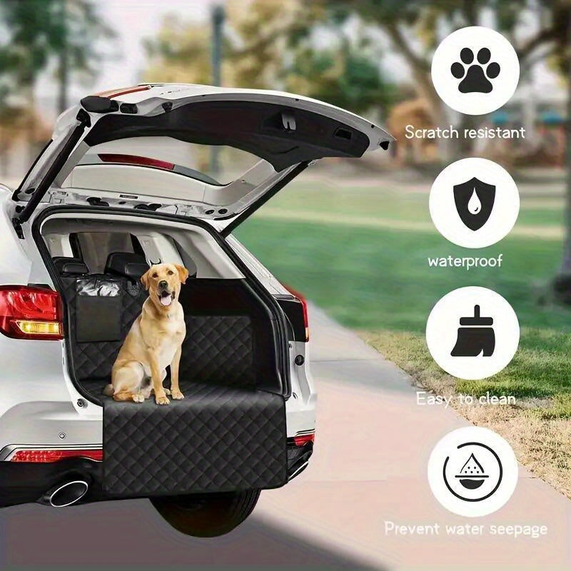 1pc Car Trunk Pet Cover, Travel Dog Car Pad, Waterproof All-inclusive Dog Mat, Non-slip Car Thickened Dog Seat Cushion, Perfect For Cats, Dogs & Cargo, Car Interior Accessories
