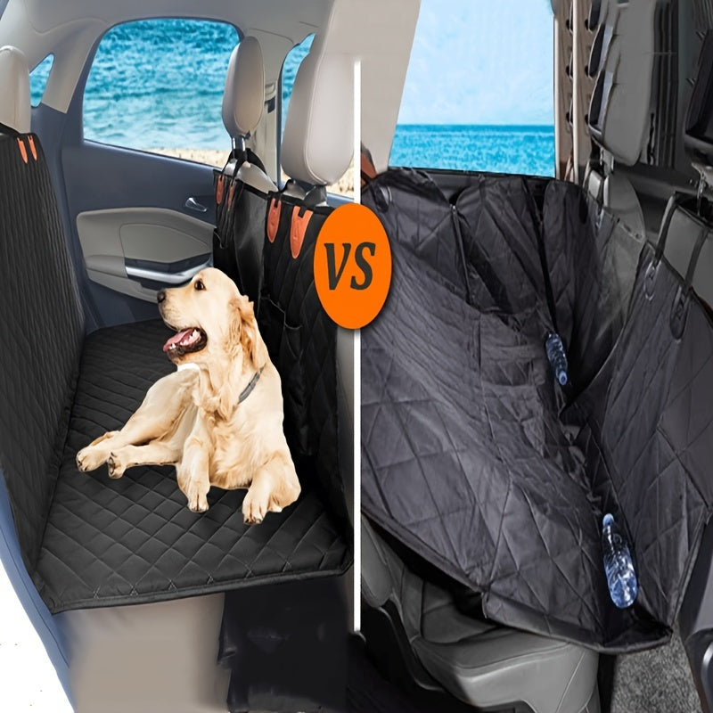Premium Fabric Dog Car Seat Cover with Mesh Window - Durable, Waterproof, and Nonslip Pet Hammock with Side Flaps for Cars, SUVs, and Trucks - Ultimate Travel and Car Ride Protection for Your Pets Comfort and Safety