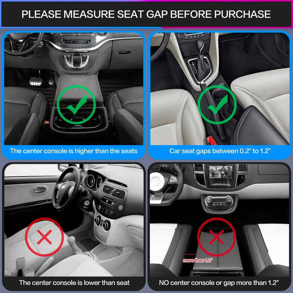 2pcs LED Car Seat Gap Filler with Cup Holder - USB Charging Console Side Storage Organizer & Atmosphere Light for Vehicle Interior Accessories