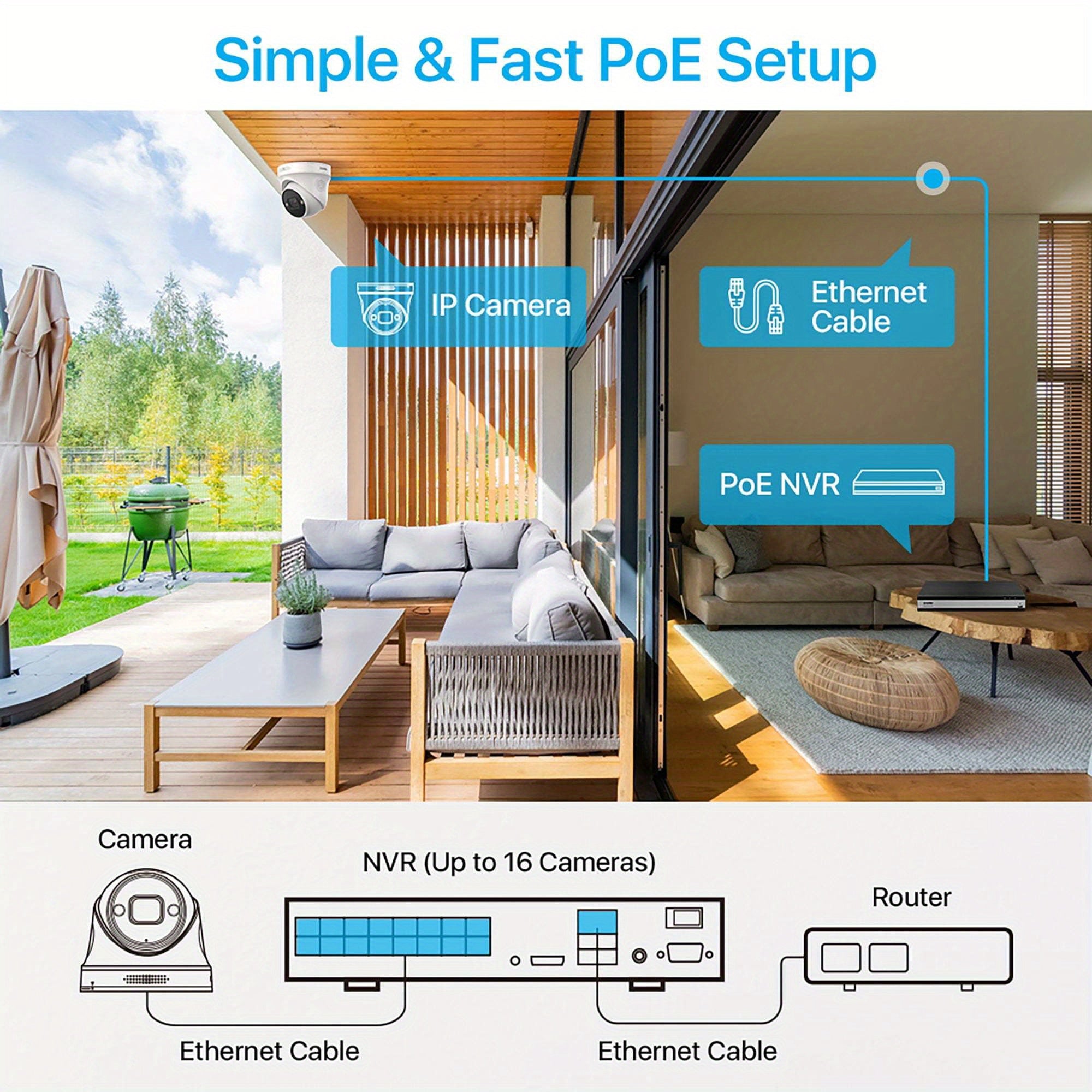 ZOSI 4K 16CH Spotlight PoE Security Camera System 4K Full Color Night Vision, 4K NVR with 4TB HDD, AI Human Vehicle Detection, 16pcs Outdoor 8MP PoE IP Audio Surveillance Cameras