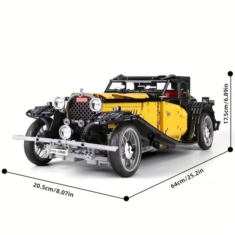 3564pcs Classic Retro Vintage Car Assembled Building Block Toys, Super Car Building Block, Racing Sports Car, Racer Vehicle Model, Educational Brick Toy Gift, Birthday Gift, Christmas Gift