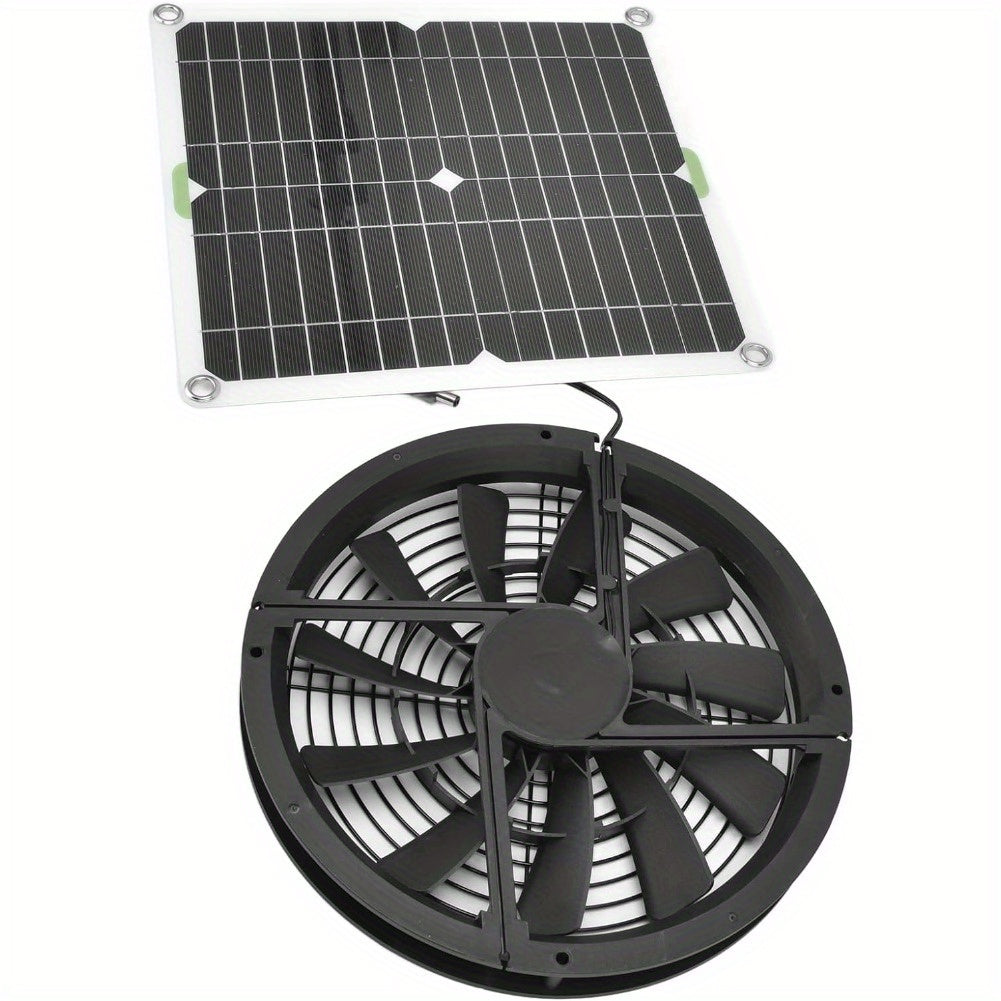100W Solar Powered Fan Kit - Studio Environment Ventilation Solution for Chicken Coop, Greenhouse, Shed with 3000 RPM Window Exhaust and Durable Housing