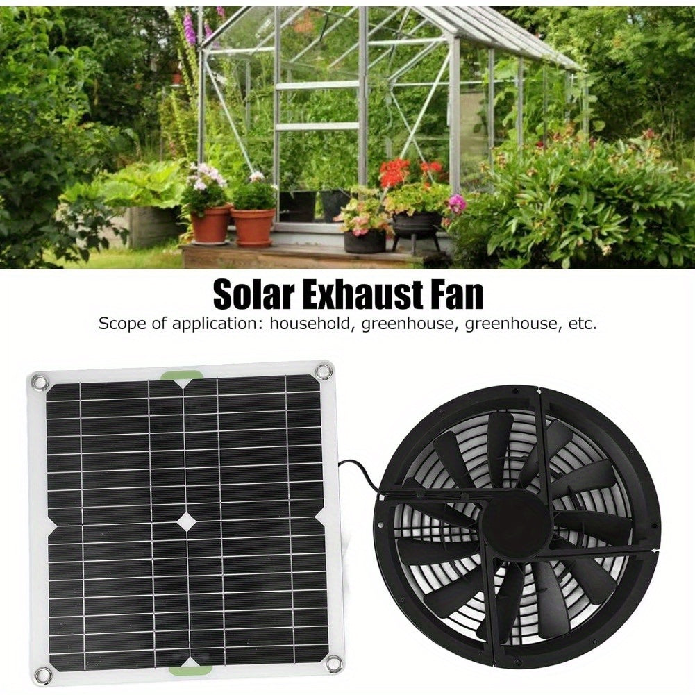 100W Solar Powered Fan Kit - Studio Environment Ventilation Solution for Chicken Coop, Greenhouse, Shed with 3000 RPM Window Exhaust and Durable Housing